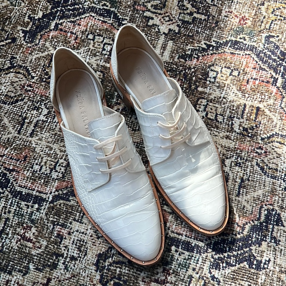 Freda Salvador Croc Embossed D'orsay Loafer